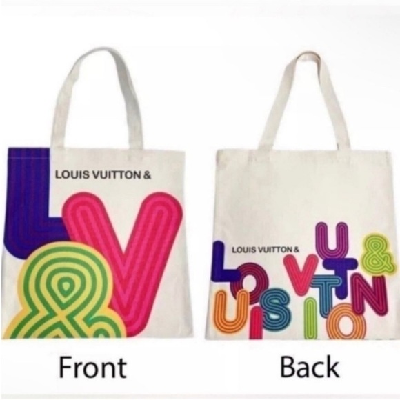 Louis Vuitton Novelty Canvas Eco Tote Bag Shenzhen Exhibition 2022 Limited 16x16 - Picture 7 of 14
